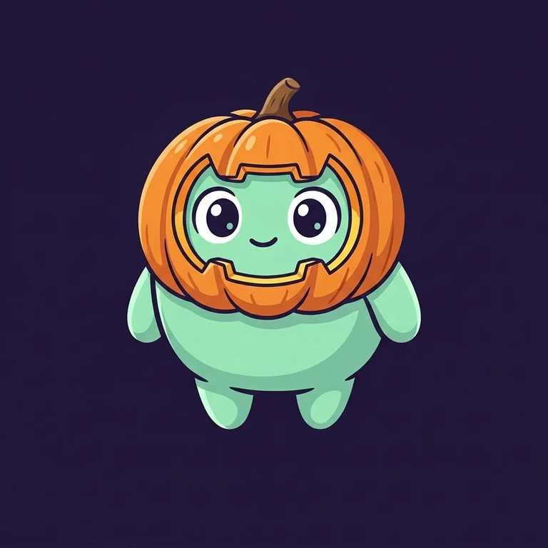 The mascot as a Pumpkin head